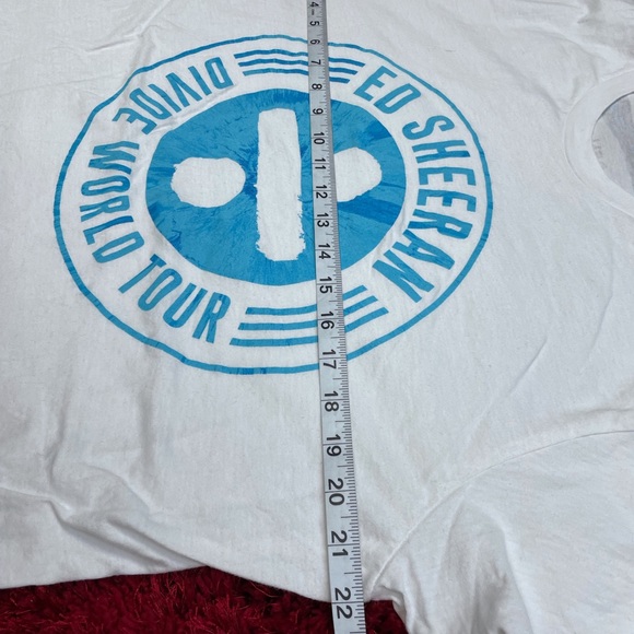 Ed Sheeran Divide World Tour Tee Black XL USA Dates White Blue Plus X - Picture 6 of 7